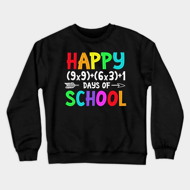 Funny Math Formula Happy 100 Days of School Back to School Crewneck Sweatshirt by _So who go sayit_